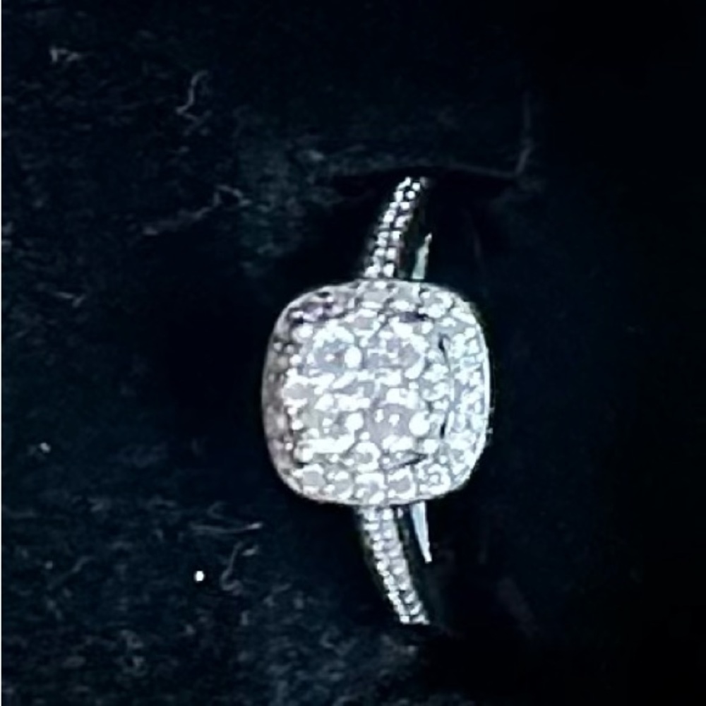 14k white gold engagement ring, size 7